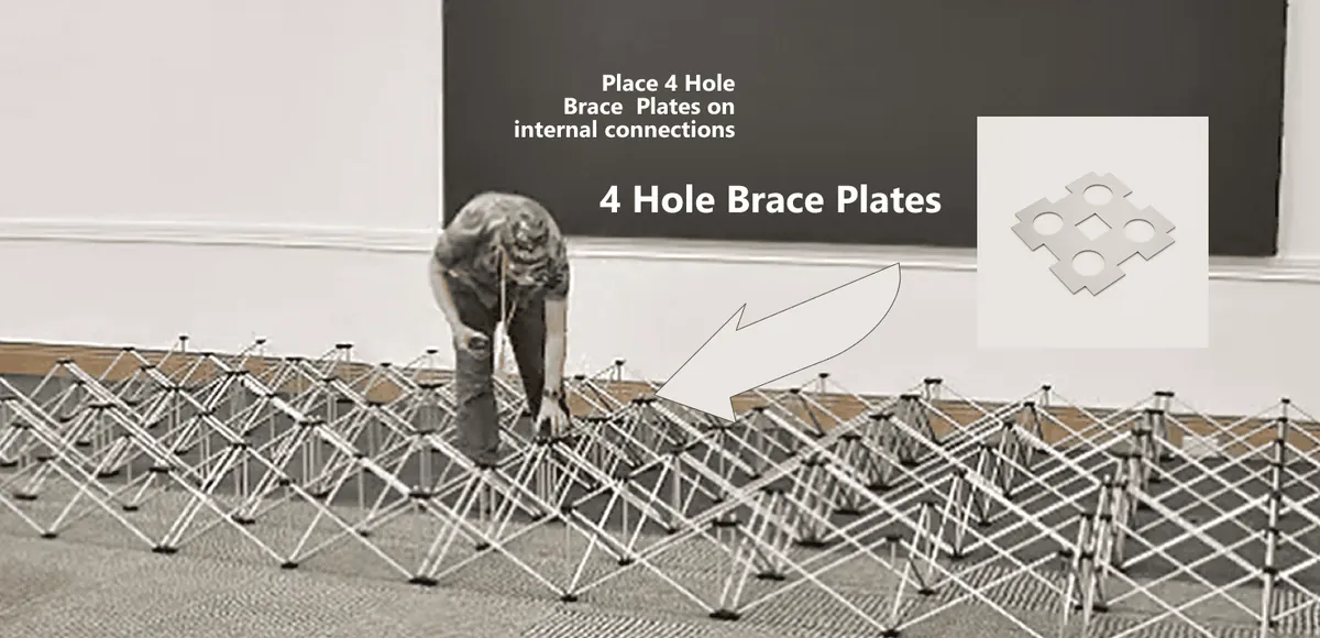 Risers connect with 4 hole brace plates
