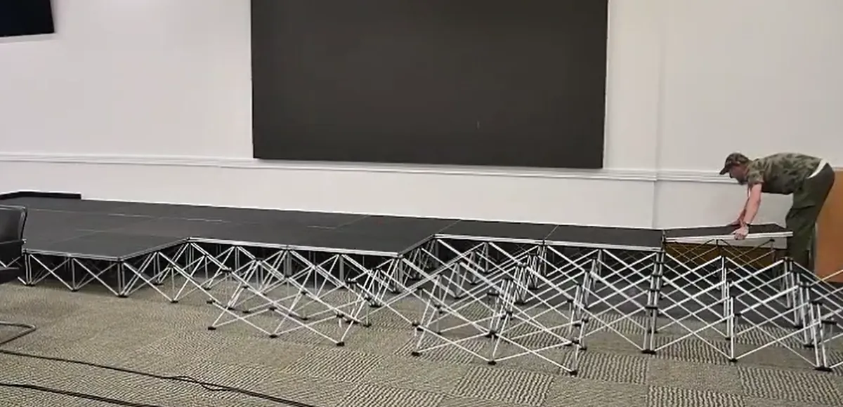 Platforms placed onto risers, no tools required